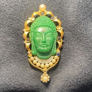 Green and Gold Buddha Pendant